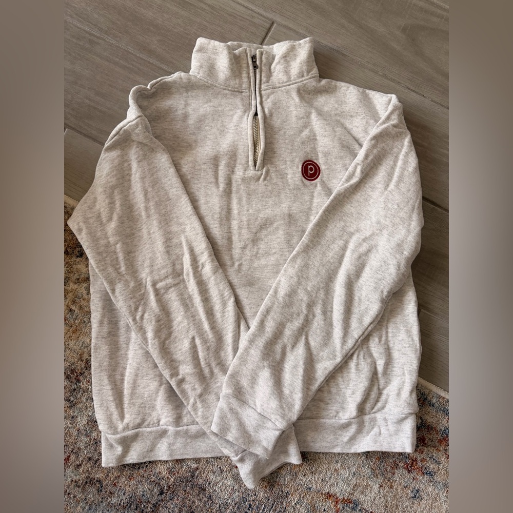 Pure Barre Light Gray Zip-Up Sweater